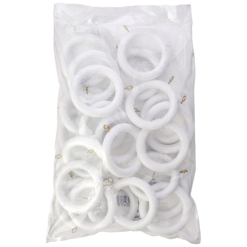 Merriway BH05768 (24 Pcs) Wooden Curtain Drapery Pole Rod Rings