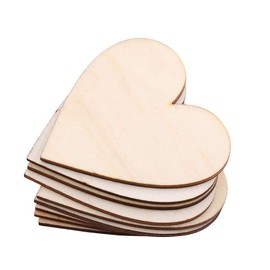 Akozon Wooden Love Heart Shape Embellishment for Weddings Plaques DIY Art Craft Love Card Making for Decoration(80mm 10pcs)