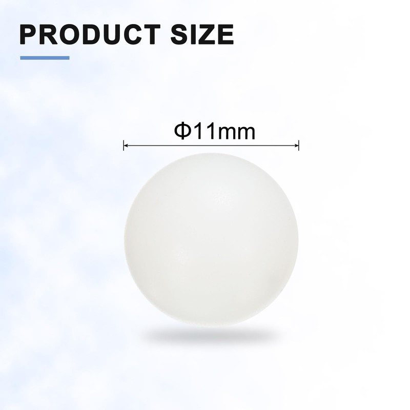 sourcing map 12pcs Nylon Bearing Balls 11mm Solid Plastic Balls,