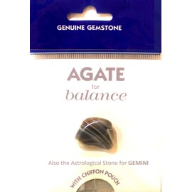 Agate for Balance - Genuine Gemstone - Also for Sacral Chakra and Stone for Astrological Zodiac Signs Gemini
