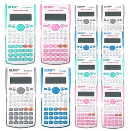 Tdfronien 12 Packs Scientific Calculator Bulk,2-Line Engineering Science Calculator Statistical Multi-Function Ideal for Student Teacher School Finance Construction Business Office (4Colors)