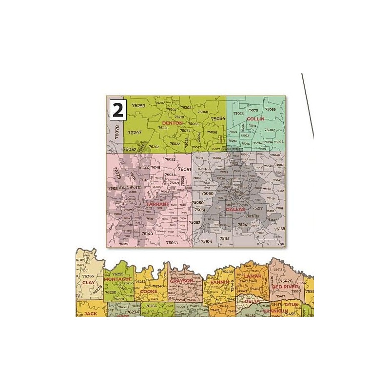 Texas Map Store Texas Zip Code and County Map Shows