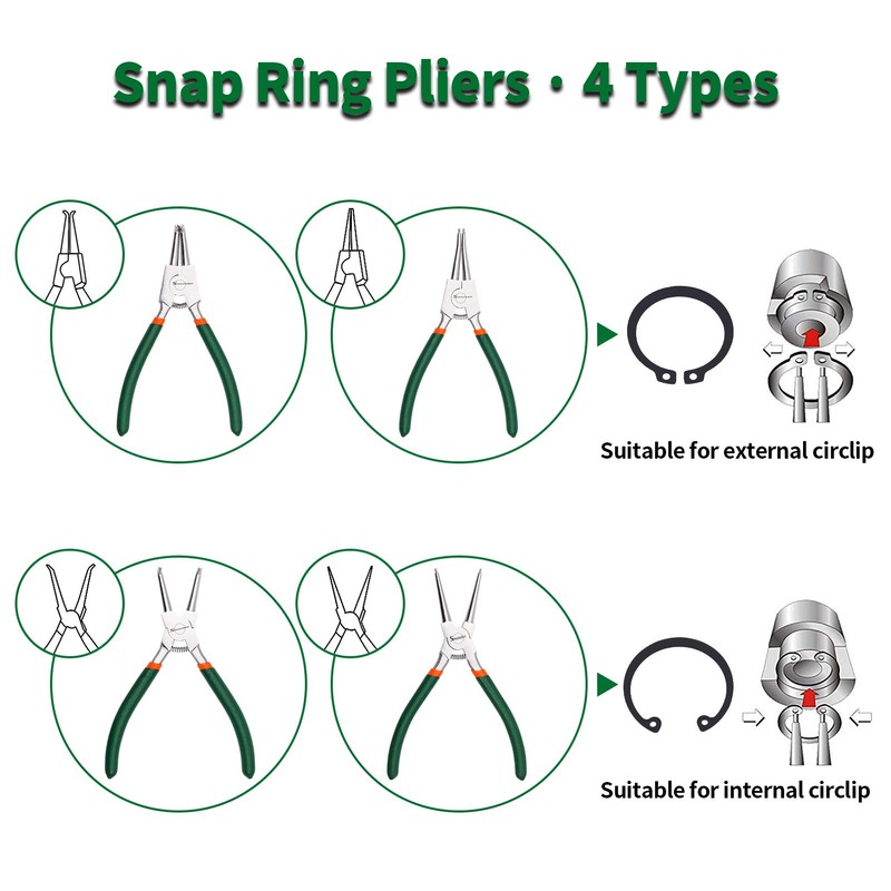 SPEEDWOX Circlip Pliers 7-Inch Snap Ring Pliers External Heavy Duty