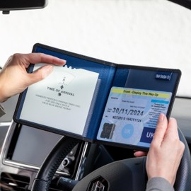 Eco-Friendly Blue Badge Holder Parking Permit Wallet Made from Recycled Bottles in Black, Hologram-Safe UK Made Wallet, Includes Free Timer Clock, Disabled Badge Holder for Car