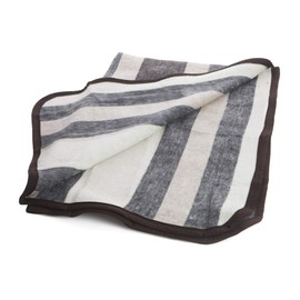 Desert Breeze Distributing Alpaca and Sheep Wool Blanket, Soft and Thick, Twin Size, 84 x 63 inches, Earth Tones with Tan Stripes, Andean Collection, Made in Peru