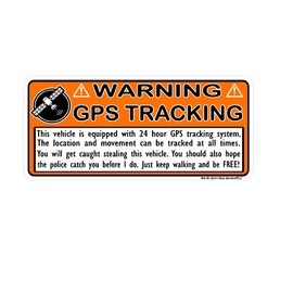 6pk GPS Satellite Tracking Orange Black White Rectangle Peel & Stick Window Label Sticker Decal Made in America 2.65 x 1.25