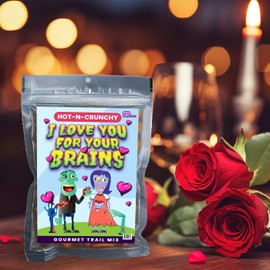 Love You for Your Brains Trail Mix - Premium Food Gifts Spicy Zombie Romance Snack Mix Unique Funny Valentine Gifts Horror Movie Night Snacks