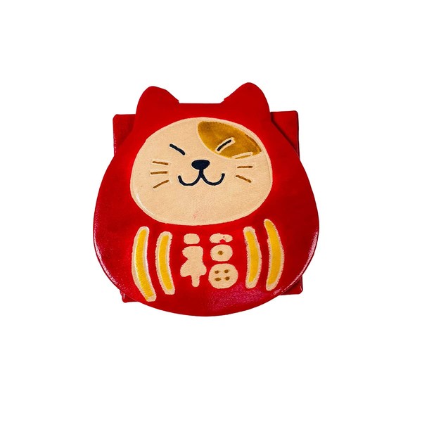 Yanpy Coin Purse Daruma Cat Approx. L 3.2 x W