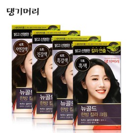 New Gold 댕기머리 새치머리 염색약 뉴골드 한방칼라크림 7호 흑색 120g x 1개 New Gold One-Touch Color Cream 7 Black 120g x 1