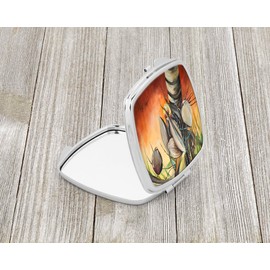 Caroline's Treasures JMK1280SCM Orange Coconut Tree Compact Mirror Decorative Travel Makeup Mirror for Women Girls Gifts Pocket Makeup Mirror Folding Handheld