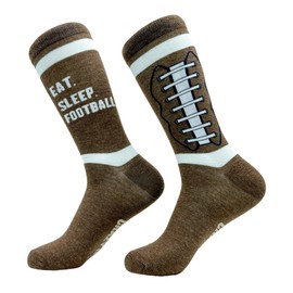 Crazy Dog T-Shirts Men's Eat Sleep Football Socks Funny Pigskin Gridiron Lovers Footwear