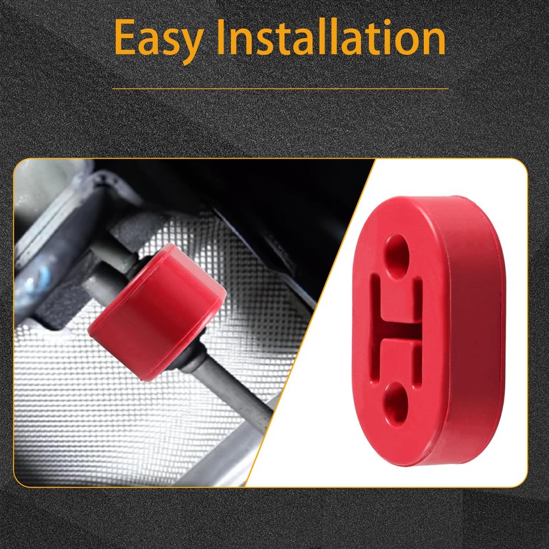 FUSCH 4PCS Red Rubber Universal Exhaust Tail Pipe Mount Bushings,