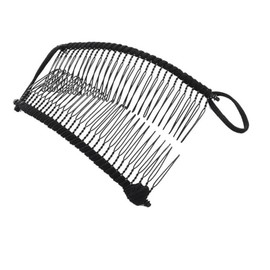 Women's fashionable banana hair clip with elastic hair clip (Black, One size)