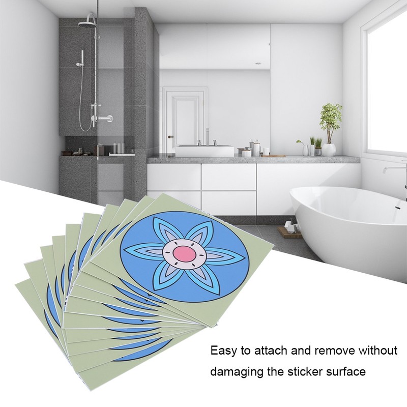 10Pcs 15x15cm Beautiful Kitchen Floor Sticker Non-Slip Removable Waterproof Wall