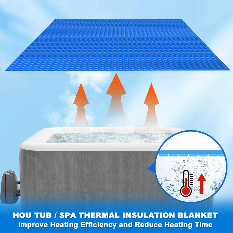 Kestnsee Solar Hot Tub Spa Bubble Covers Blanket 5.4 x