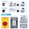 AC Disconnect Switch 20Amp 4-Pole Isolator Switch 690V AC 2-Positions