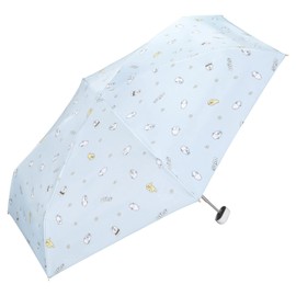 Wpc. NP-23-PA001-102 Parasol, Light Filtering Parasol, Mini (Npochamu), Blue, Folding Umbrella, 19.7 inches (50 cm), For Both Sun and Rain, Light Blocking, UV Protection, 100% Compact, Square Type, Storage Bag, Pouch, Character, Stylish, Cute, Female