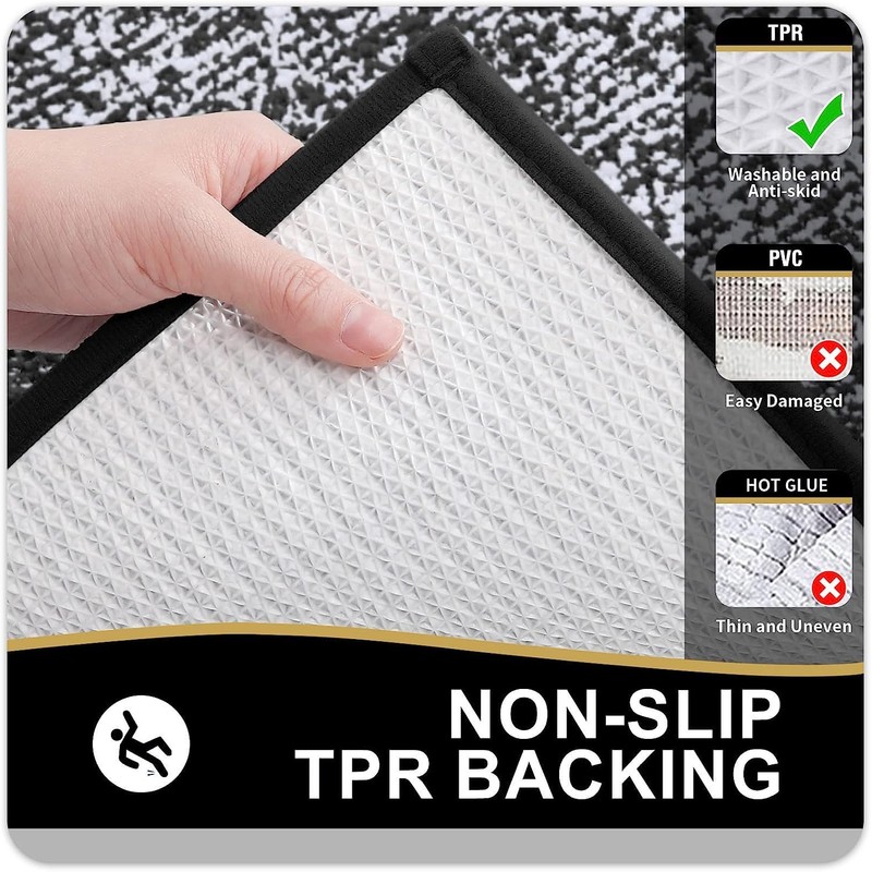 smiry Microfiber Non-Slip Bath Mats for Bathroom, Extra Soft Absorbent