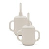 Lalo Little Cup 2-Pack, Non-Toxic Silicone Straw Cup with Handles