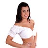 Trachtl.de Ertex GbR Dirndl Blouse in White with Drawstring Carmen