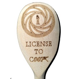 FastCraft JAMES BOND 007 INSPIRED WOODEN BAKING SPOON WOOD KITCHEN COOKING BIRTHDAY PRESENT FAN GIFT