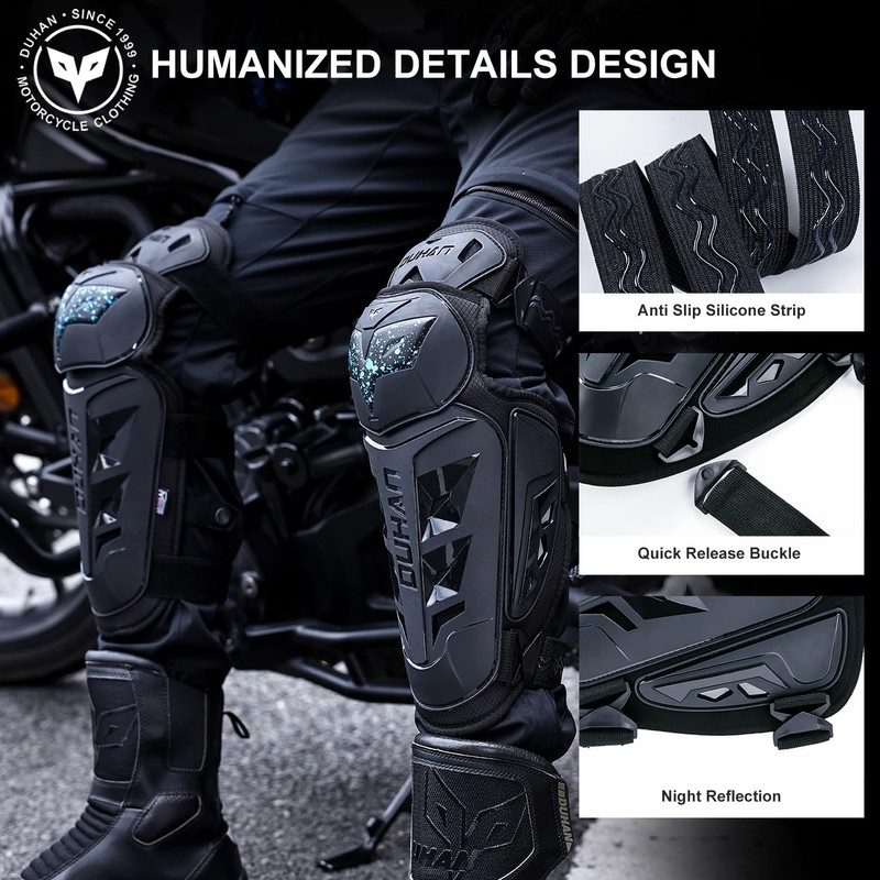 DUHAN Motorcycle Knee Shin Guards for Men & Women -