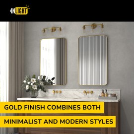GETINLIGHT Inlight 20" Wide 3-Light Gold Bathroom Vanity Light with Clear Ribbed Glass Shade, Bulb Not Included, IN-0444-3-GD