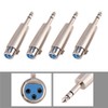 4Pcs 3-Pin Silver XLR Female to Stereo 6.35mm 1/4 Inch
