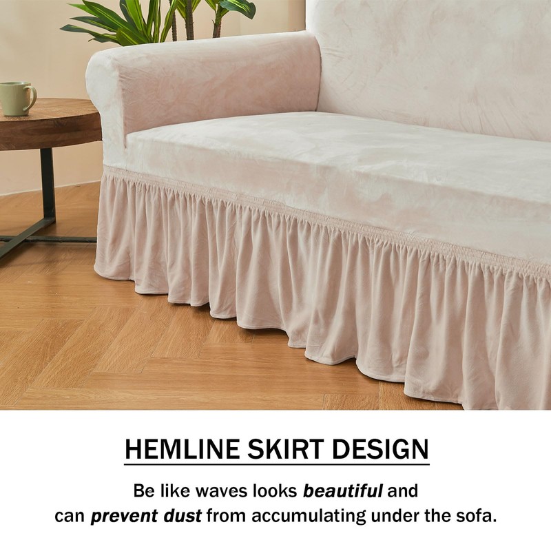 NICEEC Loveseat Cover Super Soft 1-Piece Bright Coffee Slipcover for