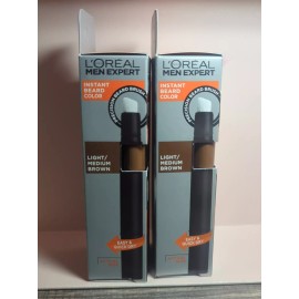 L'Oréal Lot 2 L'Oreal men expert instant beard #05 Light Medium Brown Washes Off Easily