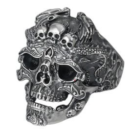 Skull Ring for Men, Heavy Gothic Adjustable Unisex Jewellery Gift