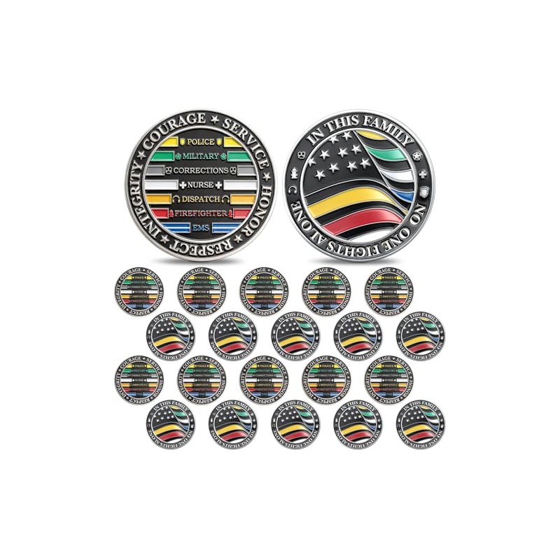 WinnerWhy 20 Pcs No One Fights Alone Challenge Coin First