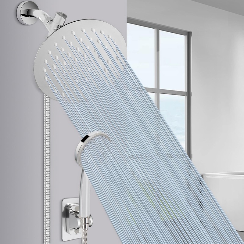 NearMoon Shower Head with Hose, High-Pressure Stainless Steel 8'' Rain
