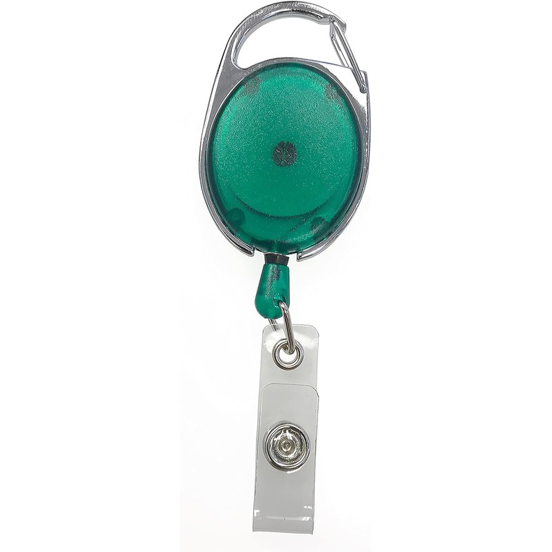 PCL Media ltd Green Retractable Badge Reel with Carabiner Clip