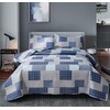 Bedspread Set Queen/Full Size Plaid Quilt Bedding Queen Grey Blue