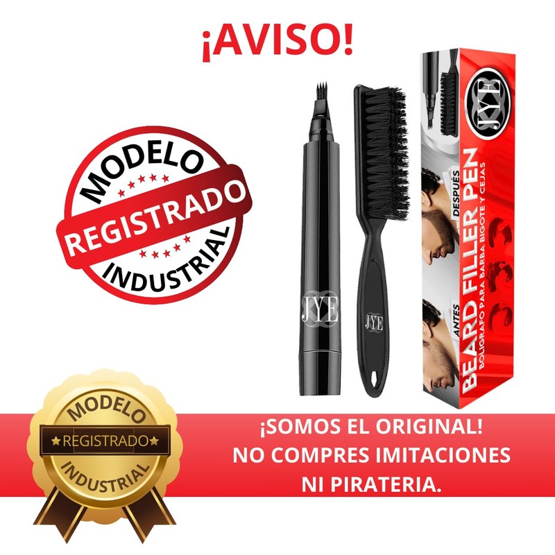 JYE Pincel para rellenar huecos de barba y Bigote, Impermeable,