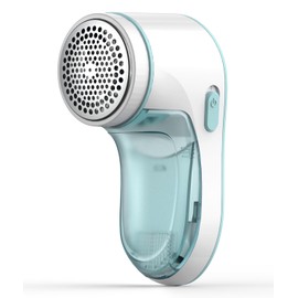 Fabric Shaver, Lint Remover Sweater Shaver, Effectively and Quickly Remove Pills, Lint Shaver with Stainless Steel 3-Leaf Blades and Safety Lock Protection(Green & White)