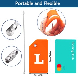 6 Pack Colorful Unique Silicone Initial Luggage Tags Identifiers for suitcases with Labels Durable Steel Loop Baggage Handbag（L）