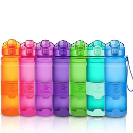 Zounich Sport Water Bottle BPA-Free Leak-Proof Water Bottle 380 ml/500 ml/700 ml/1 Litre Plastic Suitable for Jogging, Biking, Children’s School, Open with One Hand Water Bottle Filter