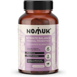 Nomuk Intimate Balance Vaginal Probiotics, Suplemento con mezcla de 5 Probióticos y fibra prebótica, 60 Cápsulas Veganas, 30 Tomas | Apoyo Ph vaginal, olor, flora sana