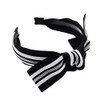 Motique Accessories Striped Elastic Bow Headband - Black White