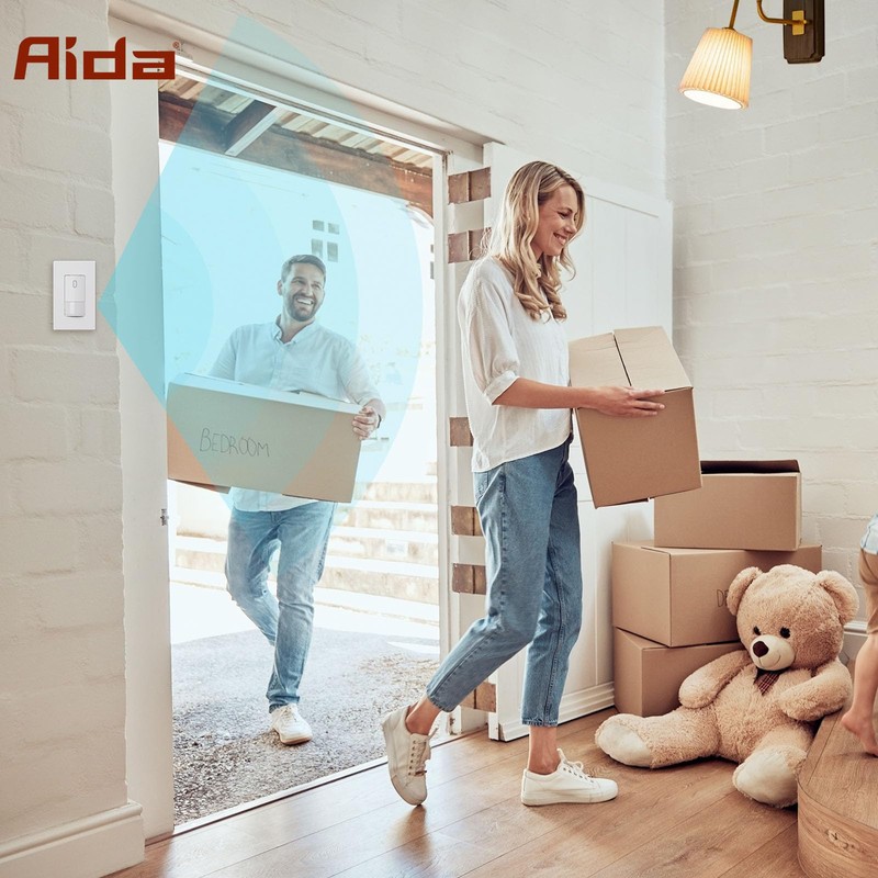 AIDA Single Pole Motion Sensor Light Switch w/Neutral Wire -