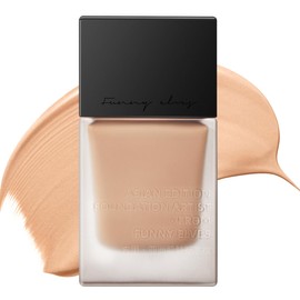 Funny Elves Liquid Foundation, Long Wear, Contact Cover, Dull Cover, Moisture, Natural, Makeup, Dry Skin, Oily Skin, 24 Hours Lasting, 2 Types, 6 Colors (E02, 7 ml)