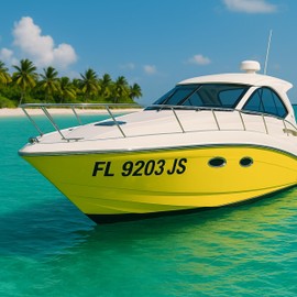 Custom Boat Numbers and Letters - 2 Decal Set with Boats Decals - Vinyl Number Stickers and Boat Registration Numbers for Jet Ski, Boat