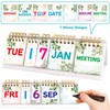 Perpetual Calendar Flip Desktop Boho Calendar with Day Date Month