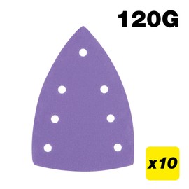 Trend 100 x 150 mm 7-Hole Detail Sanding Pads, 120 Grit, 10 Pack, Film Abrasive for Surface Smoothing and Filler Work, AB/DET1/120A