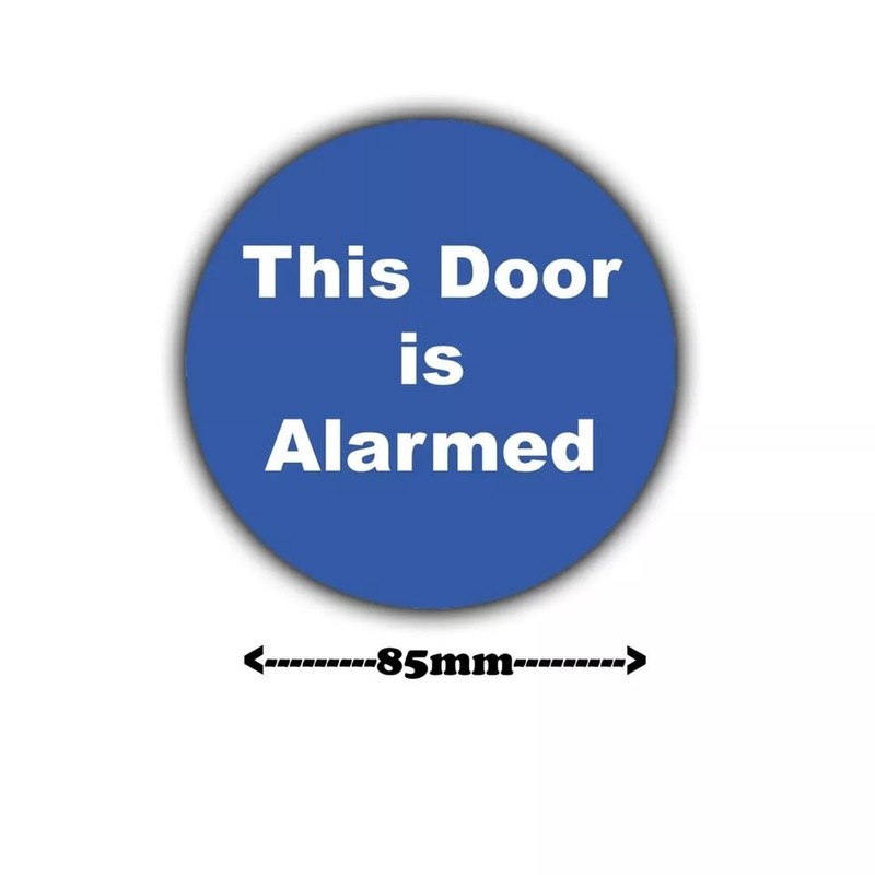 6-Pack - This Door Is Alarmed Vinyl Stickers - 85mm