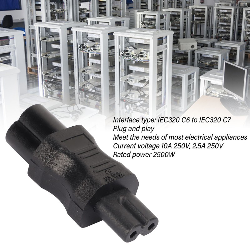 4PCS IEC320 C6 to IEC320 C7 Power Adapter Plug and