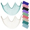 ZUEXT Beige & Aqua Decorative Fishing Net 80x40 Inch, 2PCS
