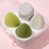 4-Piece Makeup Sponge Set: Foundation Applicator Teardrop Puffs Makeup Purple 2ea